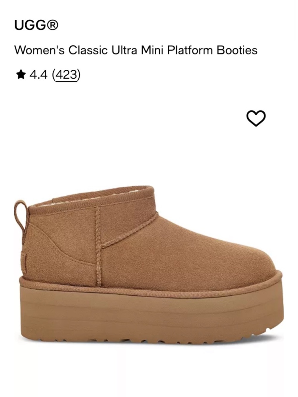 UGG Mini Platform Booties - Chestnut Brown